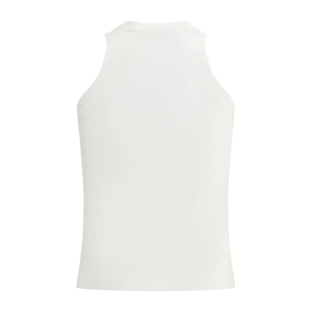Balmain Geborduurd Iconisch Katoenen Top White Dames