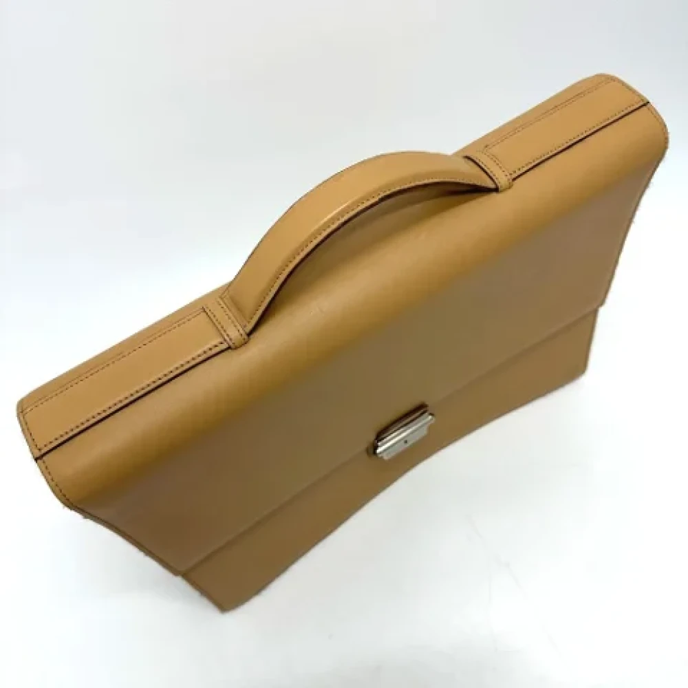 Cartier Vintage Pre-owned Leather handbags Beige Heren