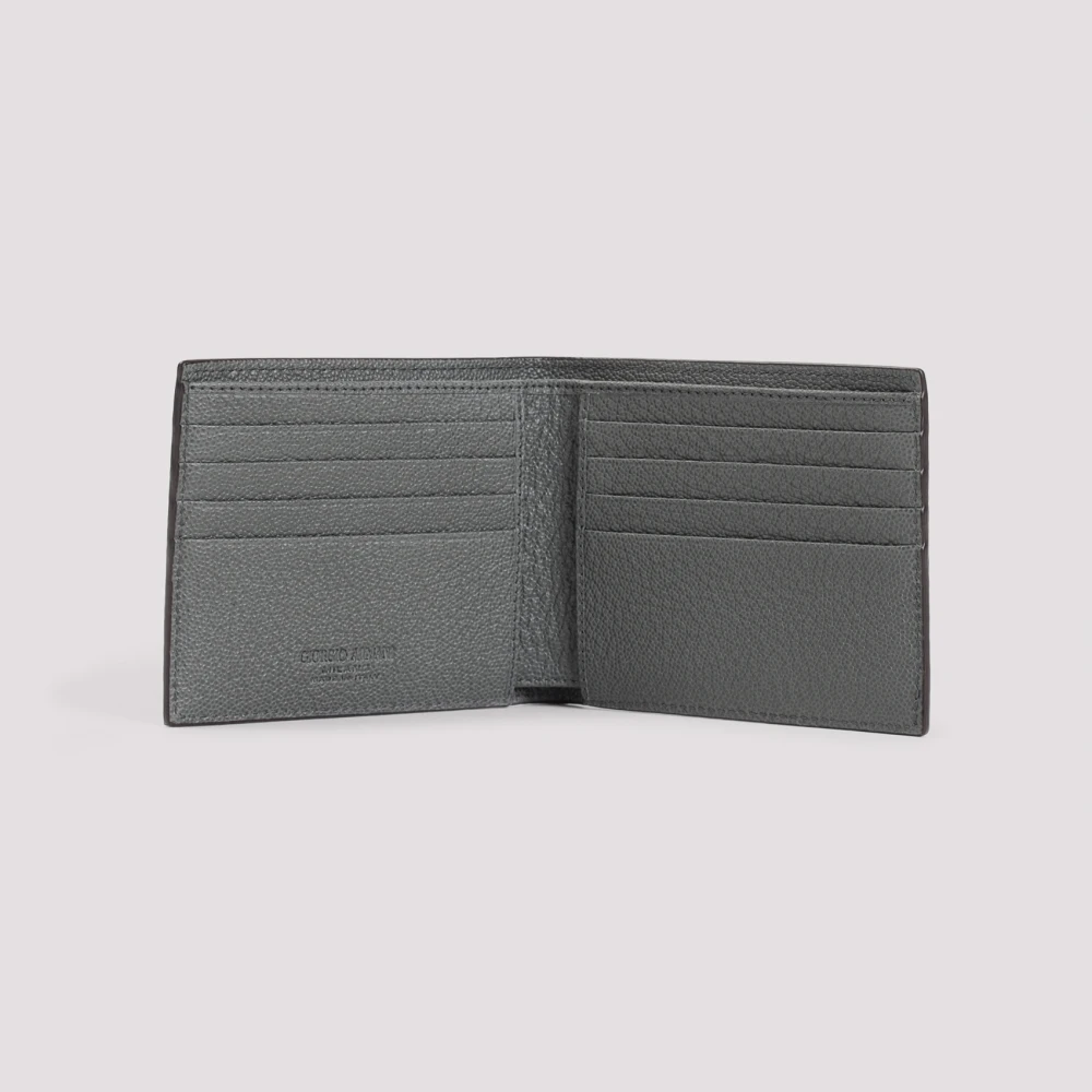 Giorgio Armani Groene Leren Bi-Fold Portemonnee Green Heren