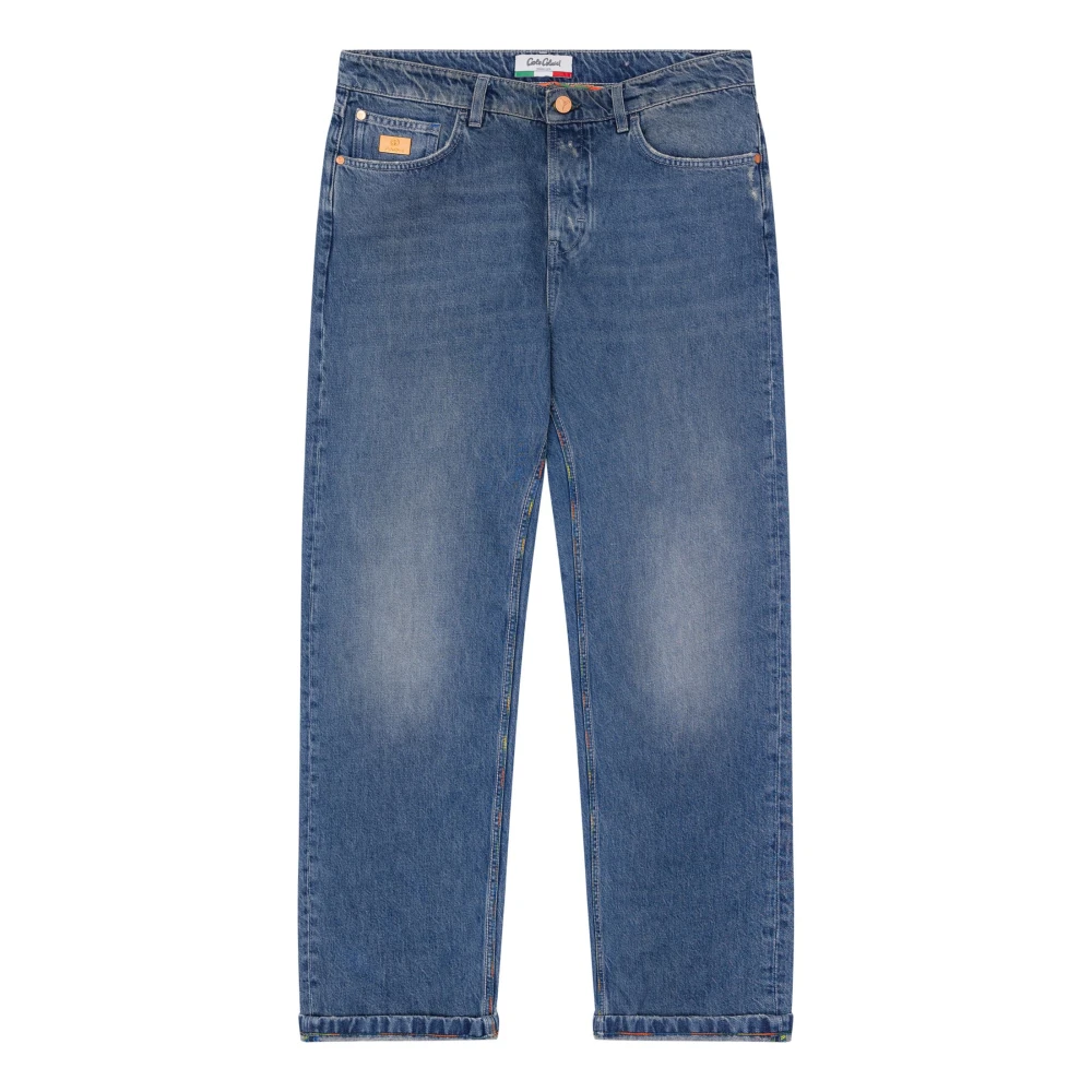 Carlo colucci Premium Baggy Fit Jeans Bronx Blue Heren