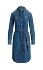 robe-chemise-en-denim-ceinturee