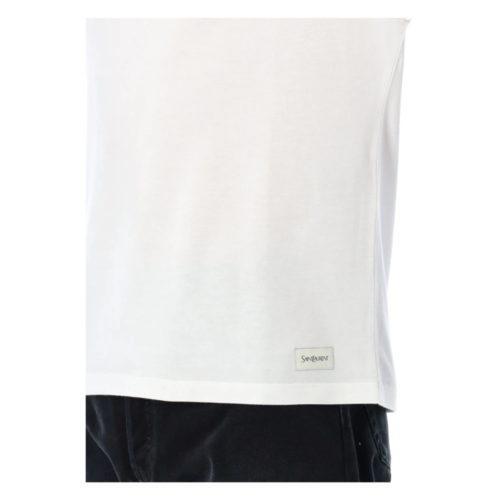 Saint Laurent Casual Katoenen T-Shirt White Heren