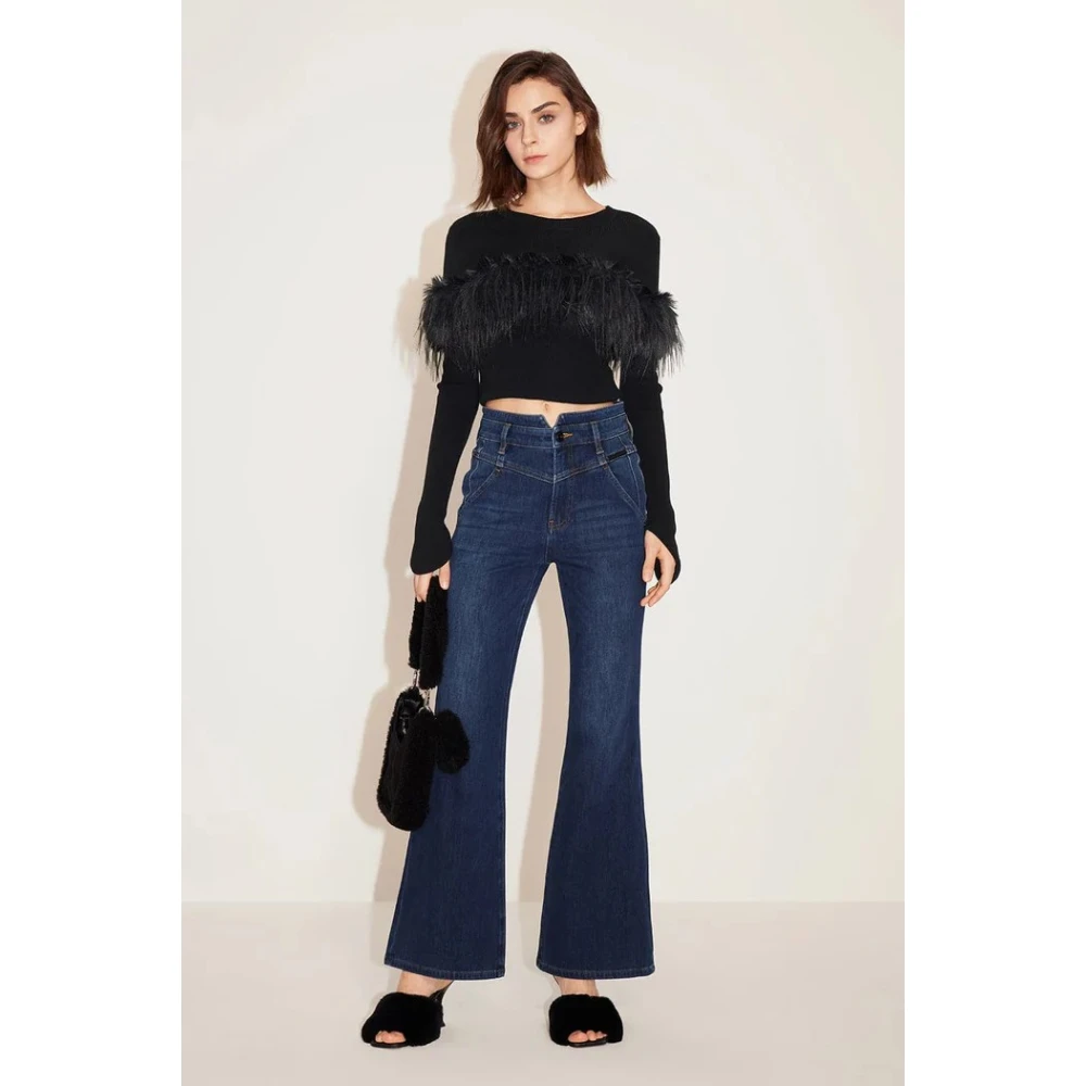 Miss Sixty Hoge Taille Uitlopende Cashmere Denim Jeans Blue Dames