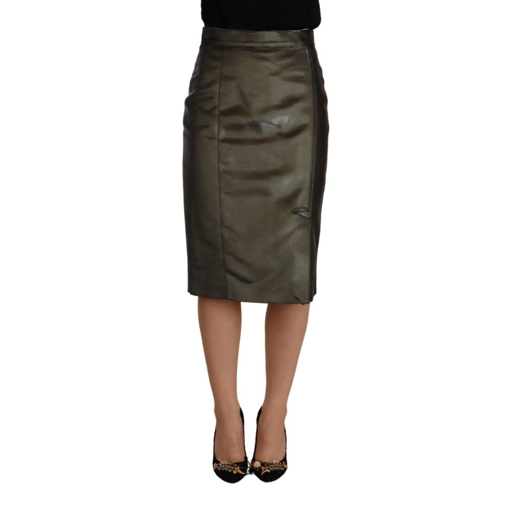 Gianfranco Ferré Women's Gray Midi Skirts, Xs, High Waist Pencil Midi Skirt