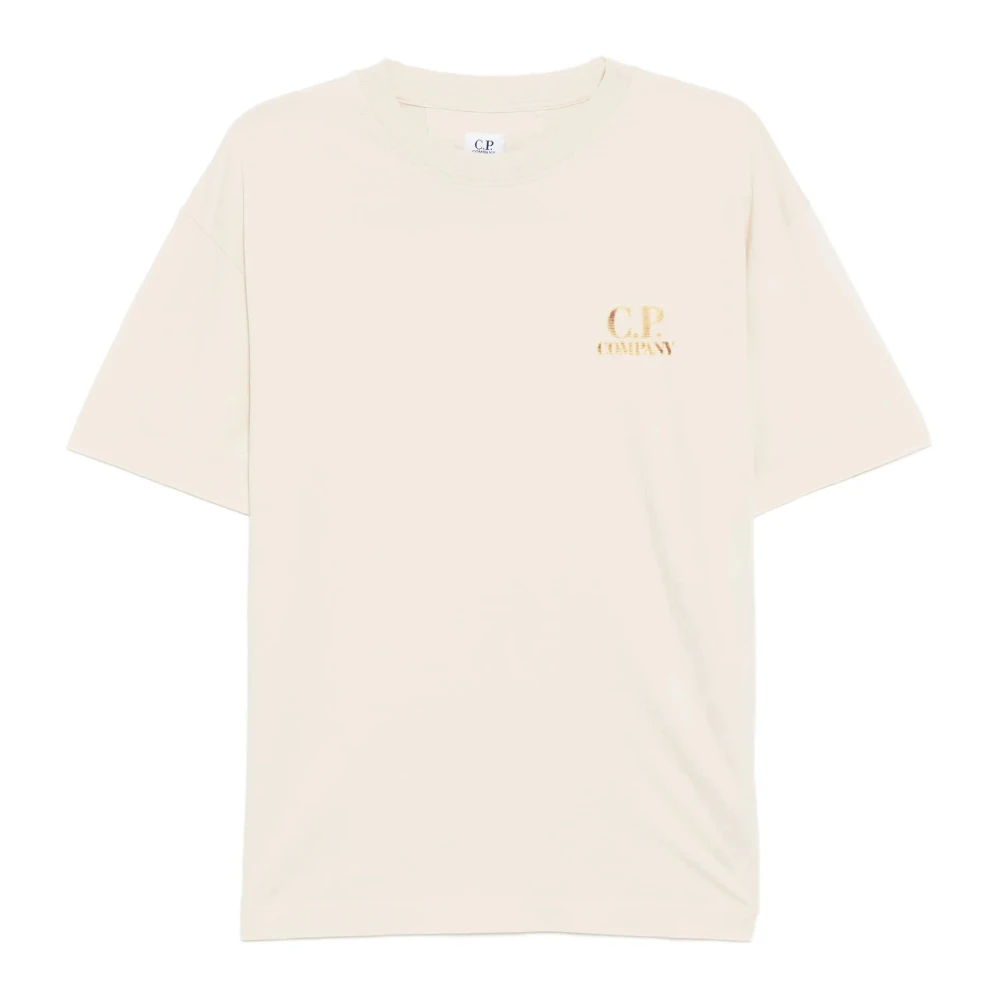 C.p. Company Men's Beige T-Shirts, S, Cotton Crew Neck T-Shirt