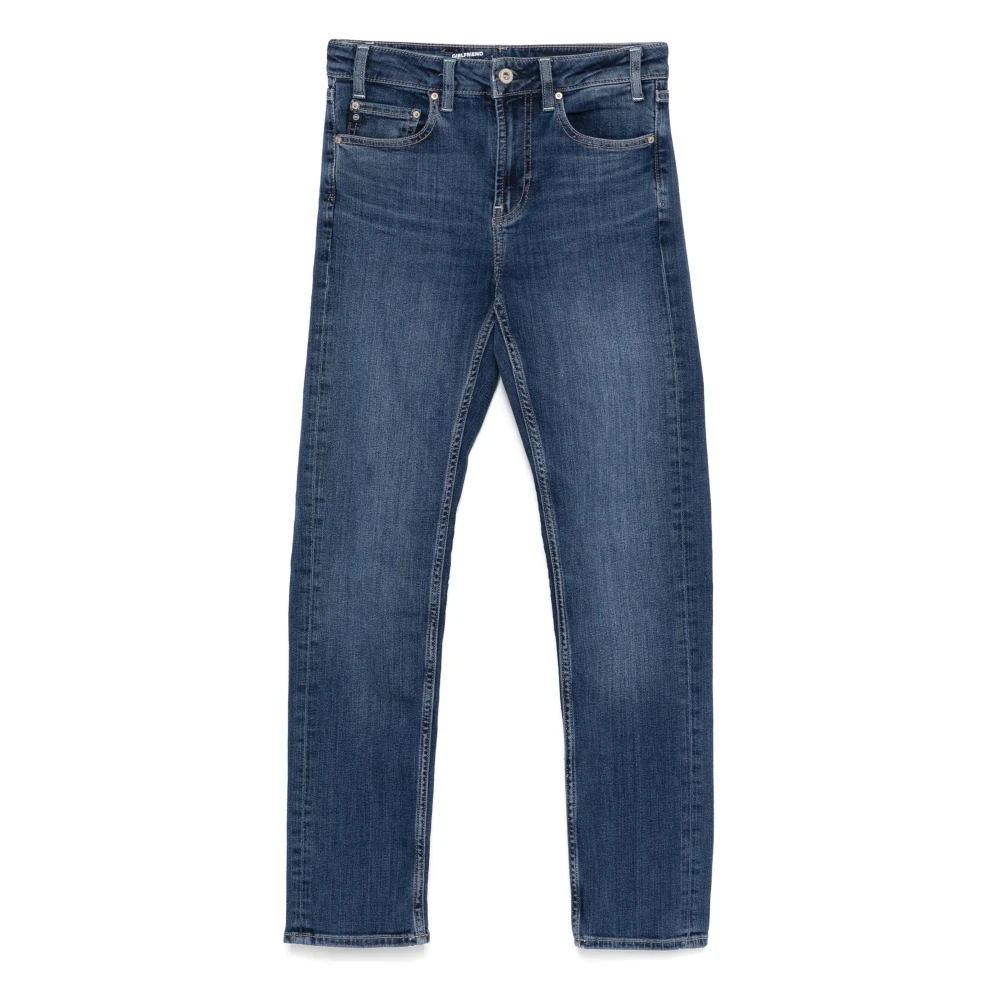Adriano goldschmied Mid Rise Straight Girlfriend Jeans Blue Dames