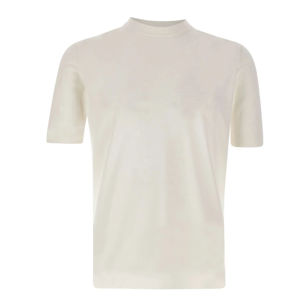 Filippo De Laurentiis Katoenen Crepe T-shirt en Polo White Heren