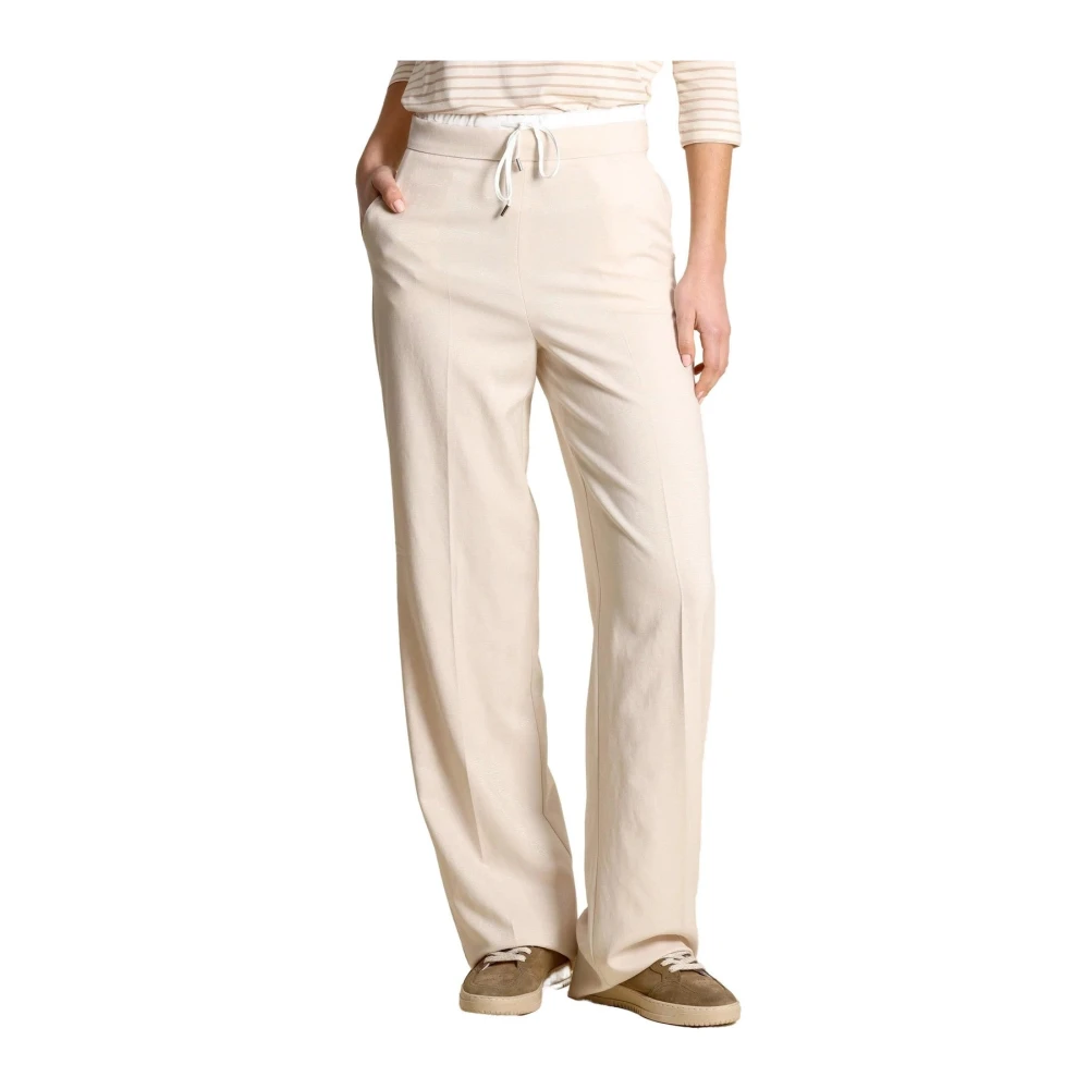Emme Di Marella Women's Beige Wide Trousers - Wide Trousers - S - Trousers