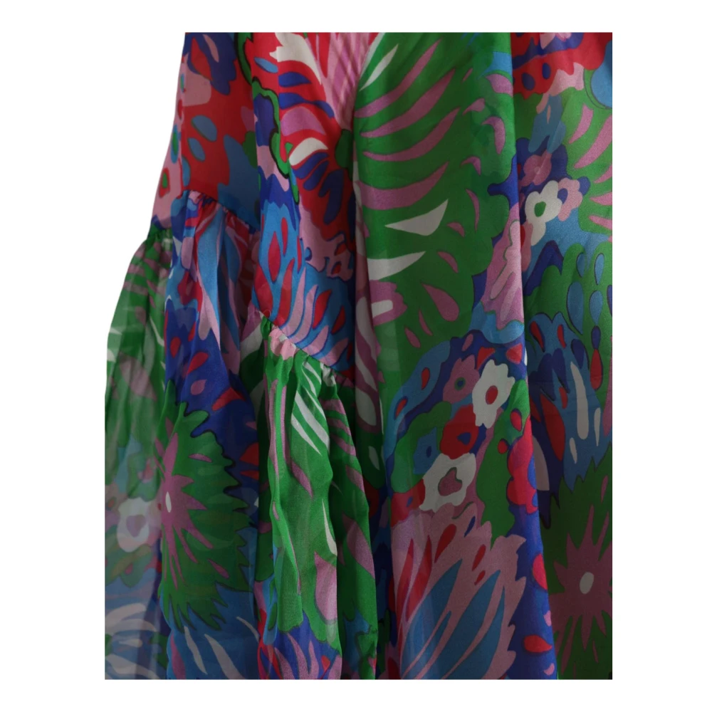 Dolce & Gabbana Bloemenprint Zijden Maxi Jurk Multicolor Dames