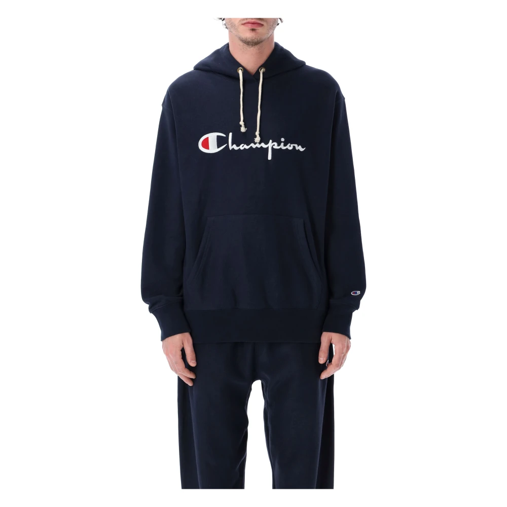 Champion Men's Blue Hoodies, M, Logo Hoodie