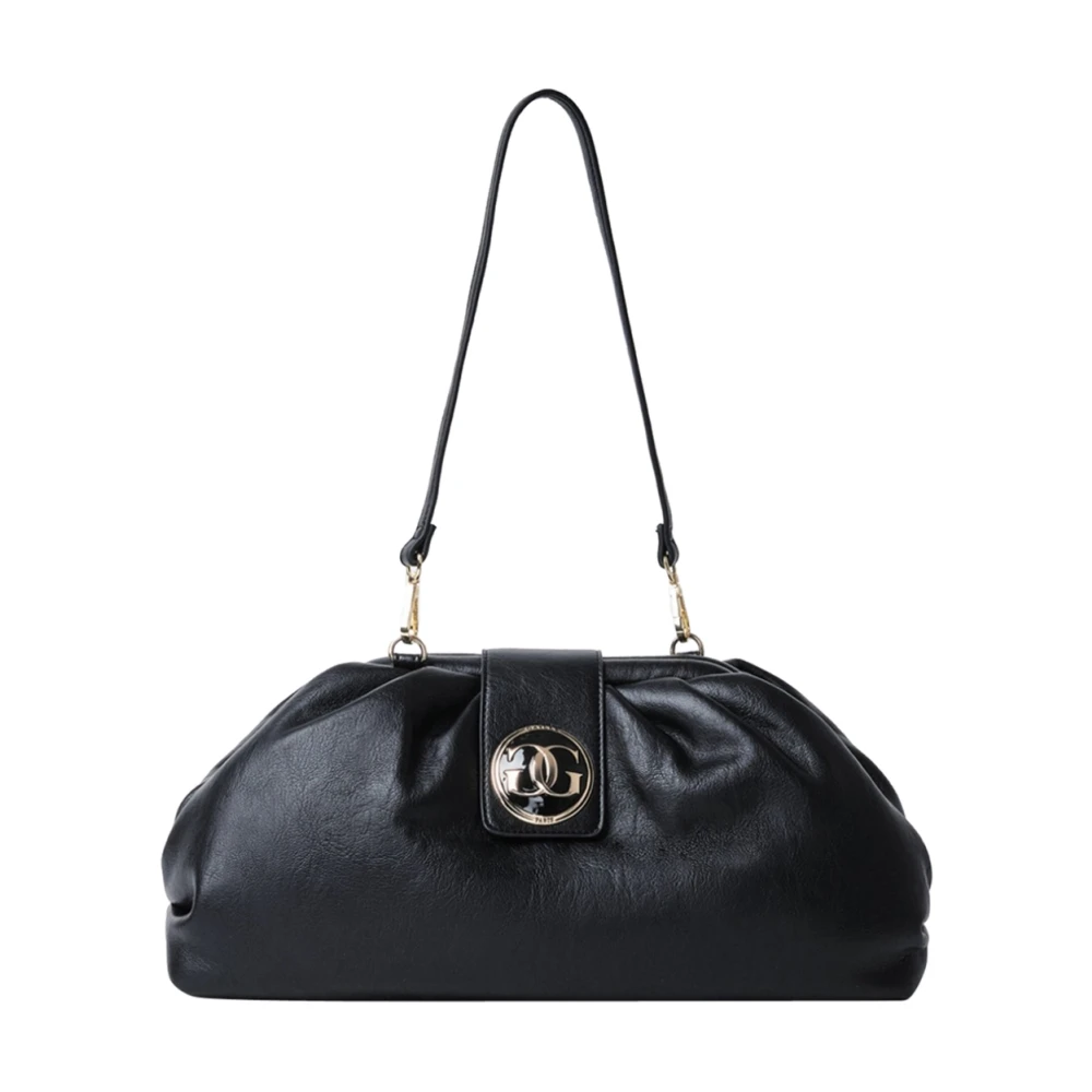 Gaëlle Paris Zwarte schoudertas met elegante applicatie Black Dames