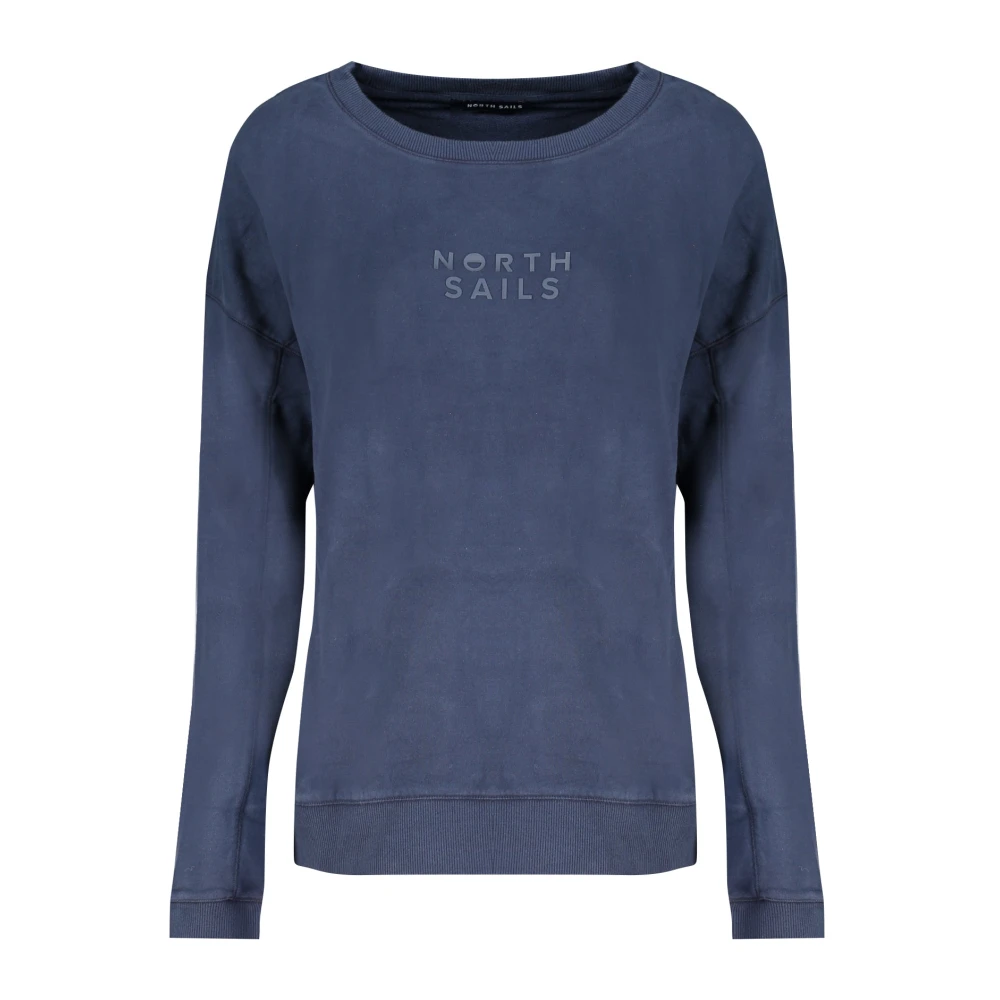 North Sails Geborstelde Katoenen Sweatshirt met Logo Blue Dames