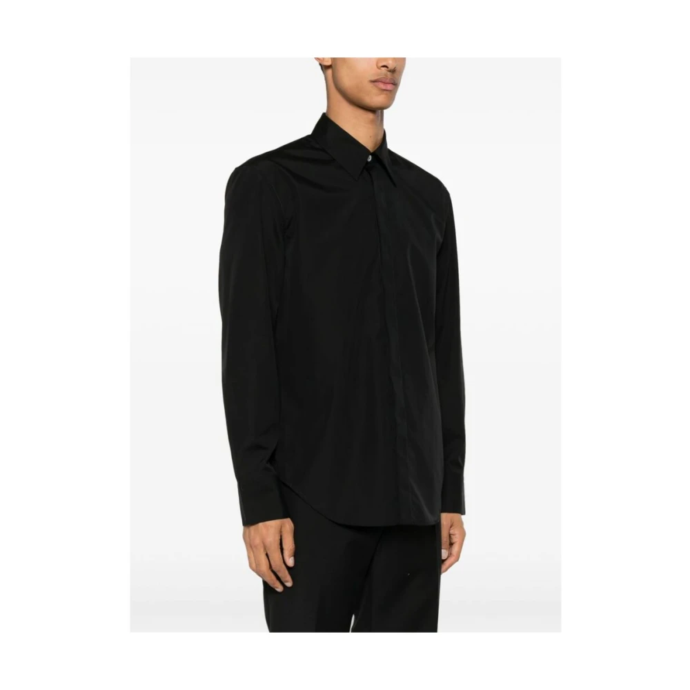 Salvatore Ferragamo Zwarte Katoenen Poplin Overhemd Black Heren
