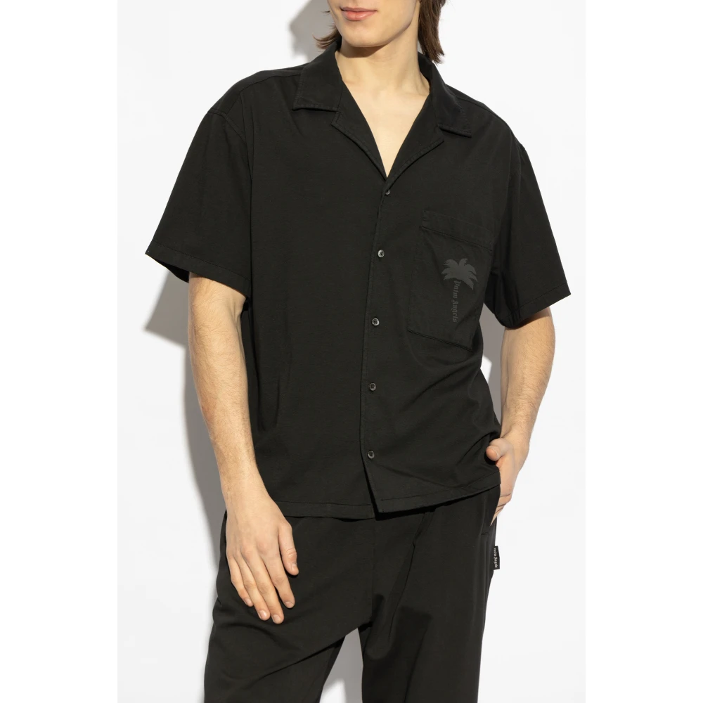 Palm Angels Overhemd met zak Black Heren