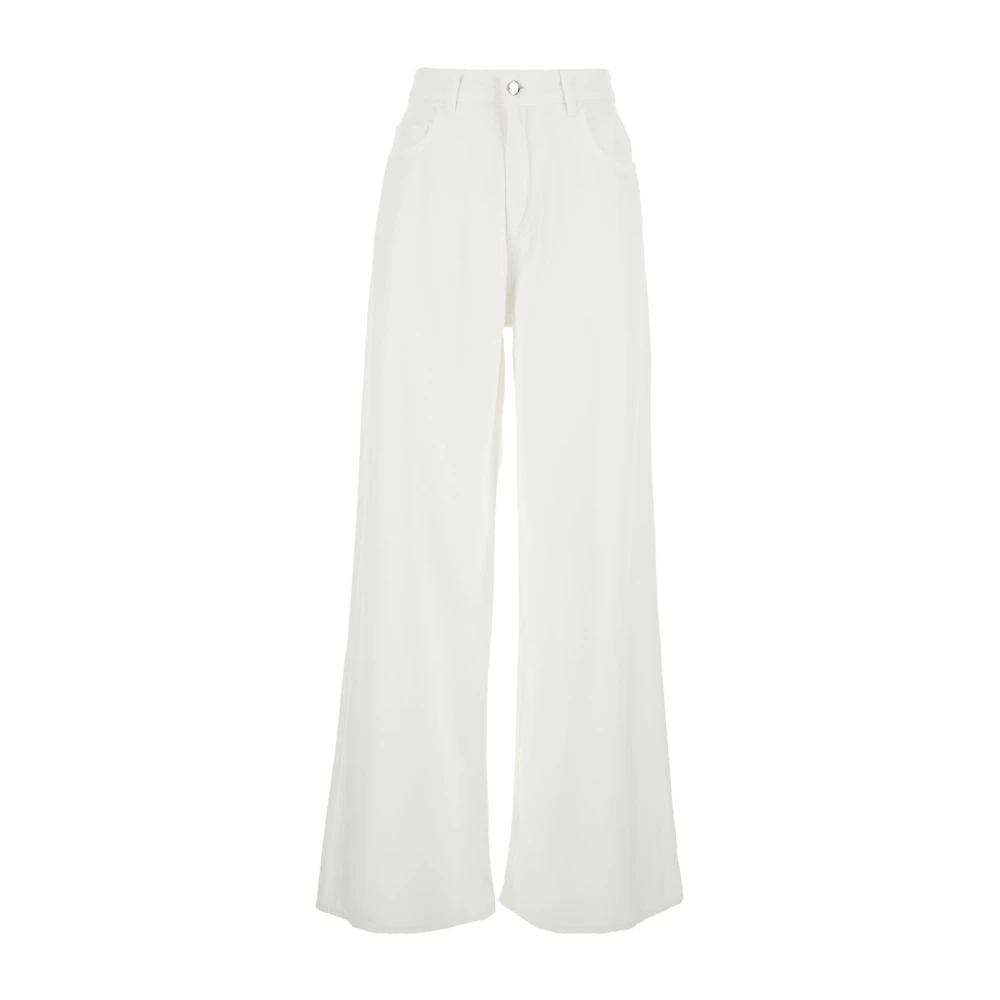 Icon Denim Witte Katoenen Dames Jeans met Logo White Dames