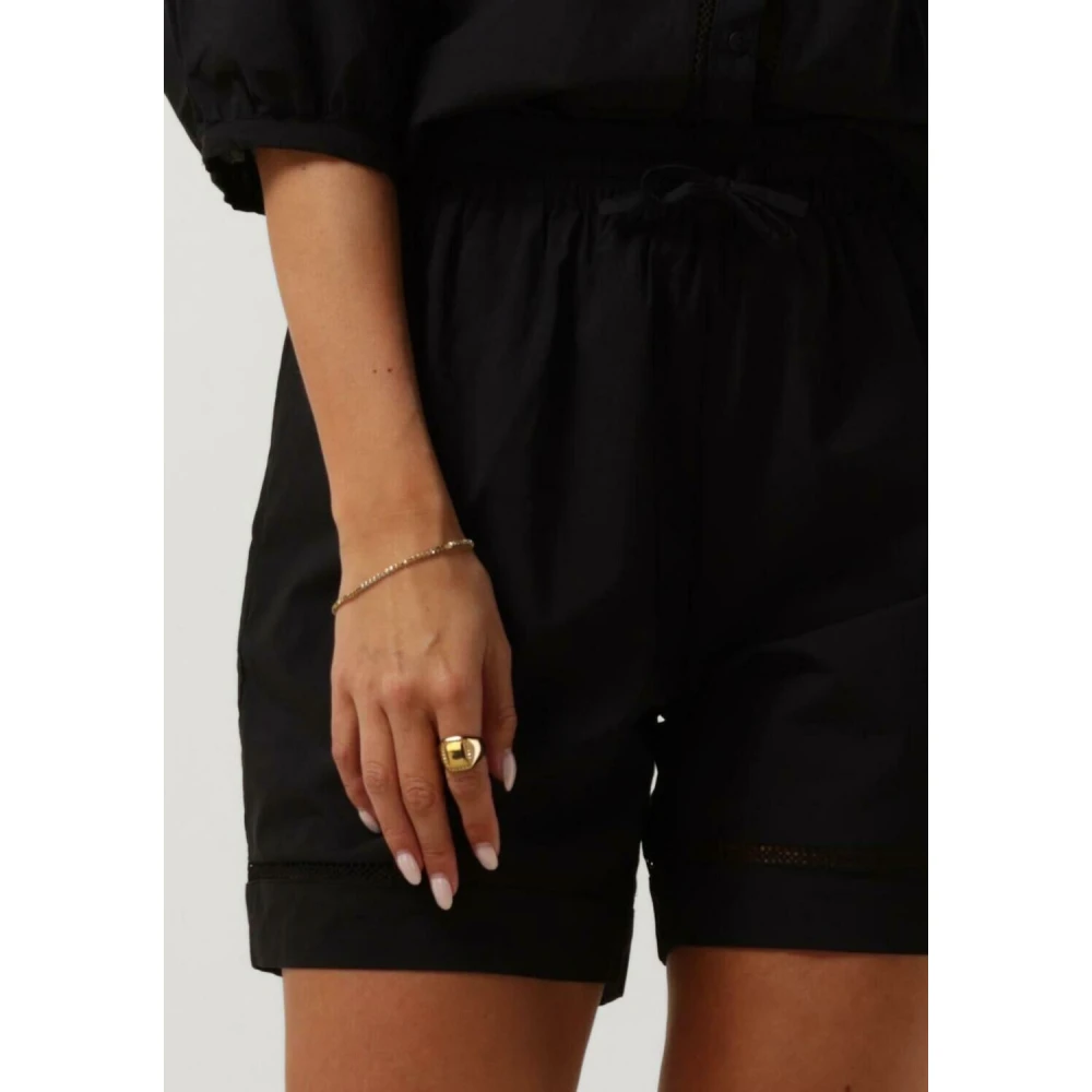 moss copenhagen Zwarte High-Waisted Shorts voor Vrouwen Black Dames