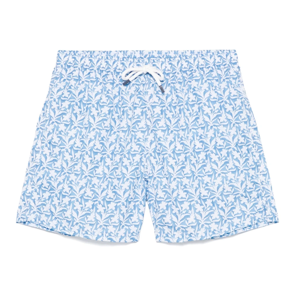 Fedeli Polyester Badshorts med Elastiskt Bälte Blue, Herr