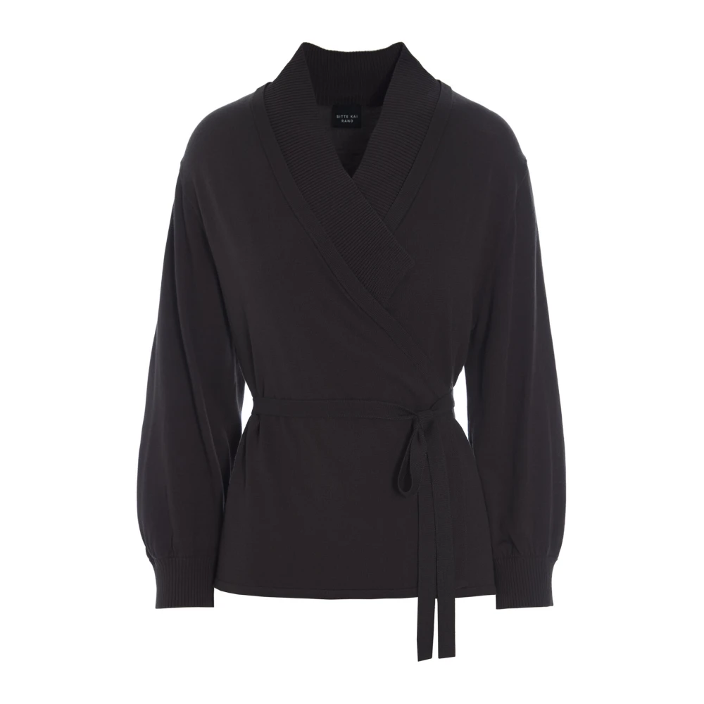 Bitte Kai Rand Zwarte Wrap Blouse Bloom Stijl Black Dames