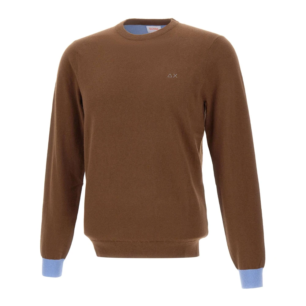 Sun68 Men's Brown Wool And Cotton Sweater