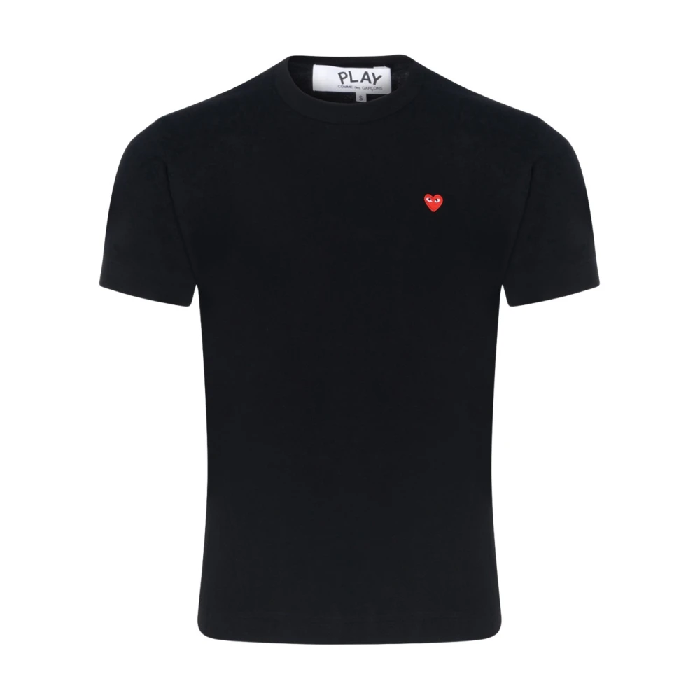 Comme des Garçons Play Svart Bomull T-shirt med Liten Hjärta Black, Herr