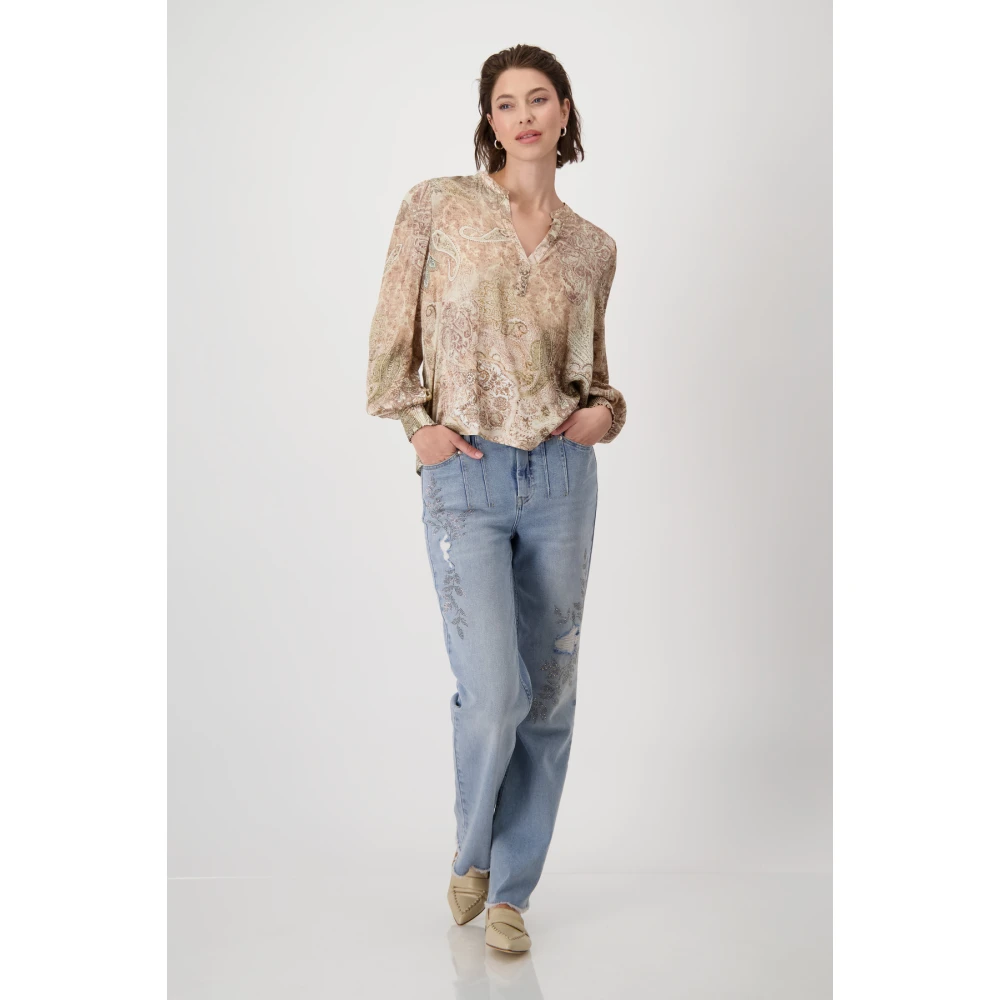 monari Blouse met Paisley-patroon van EcoVero Brown Dames