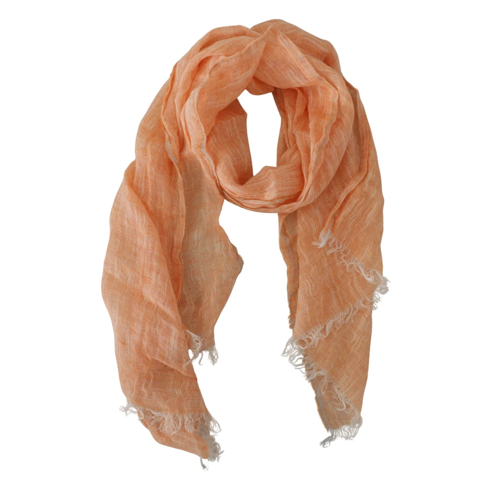 Malo Orange Linen Scarf - Female - Scarves - One Size - Accessories