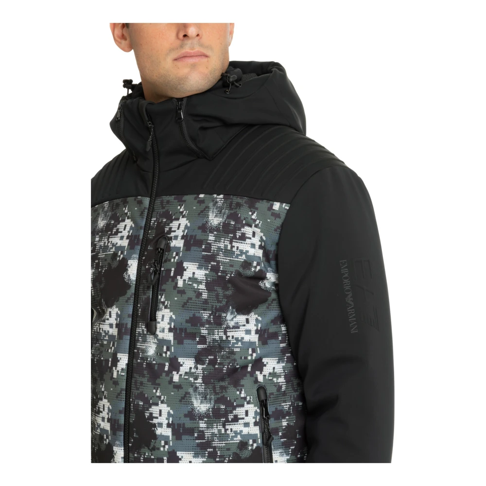 Emporio Armani EA7 Abstract Multicolor Ski Jas met Capuchon Multicolor Heren