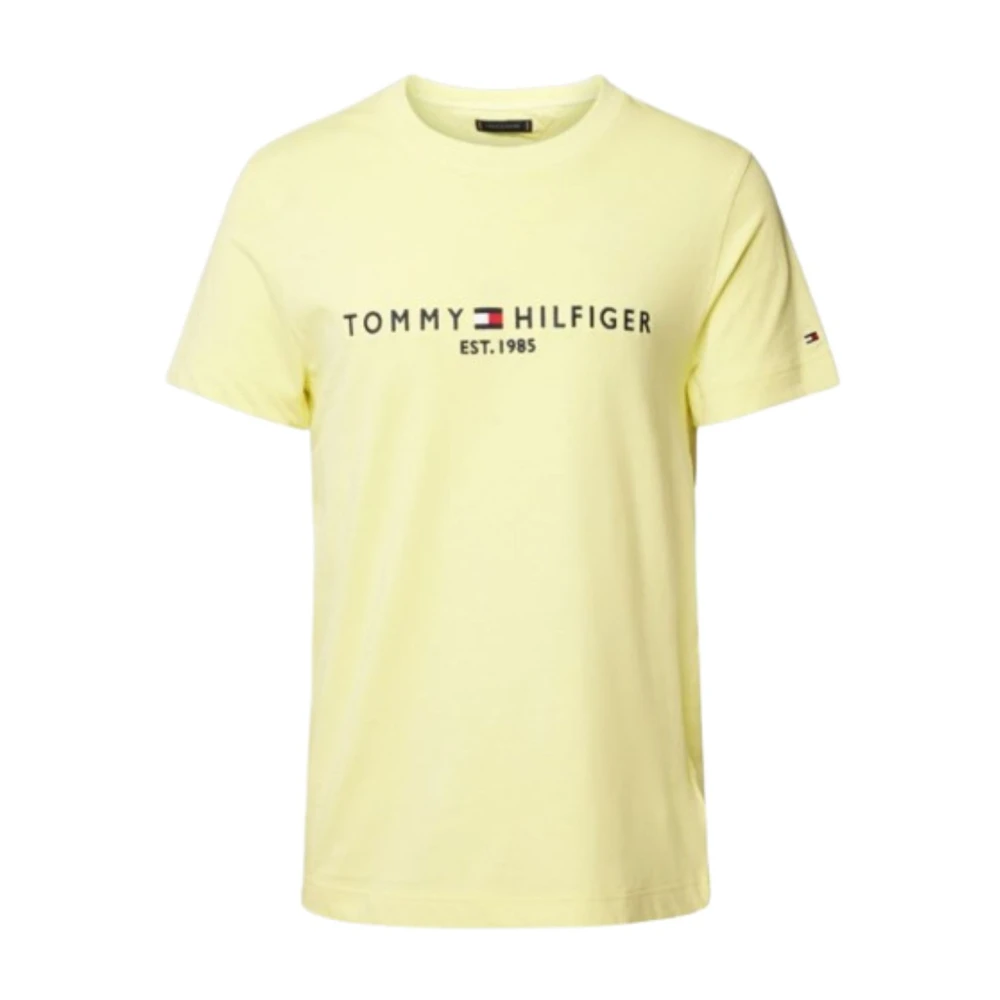 Tommy Hilfiger Heren Logo Tee Garment Dye Yellow Heren