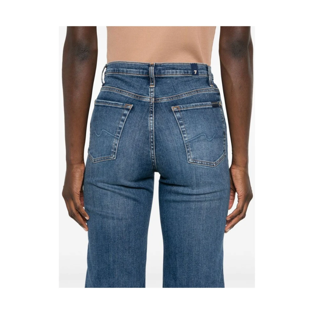 7 For All Mankind Hoge taille uitlopende spijkerbroek Blue Dames