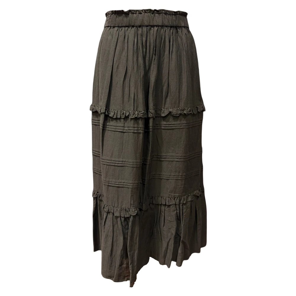 Isabel Marant Étoile Geplooide Ruche Rok Black Dames