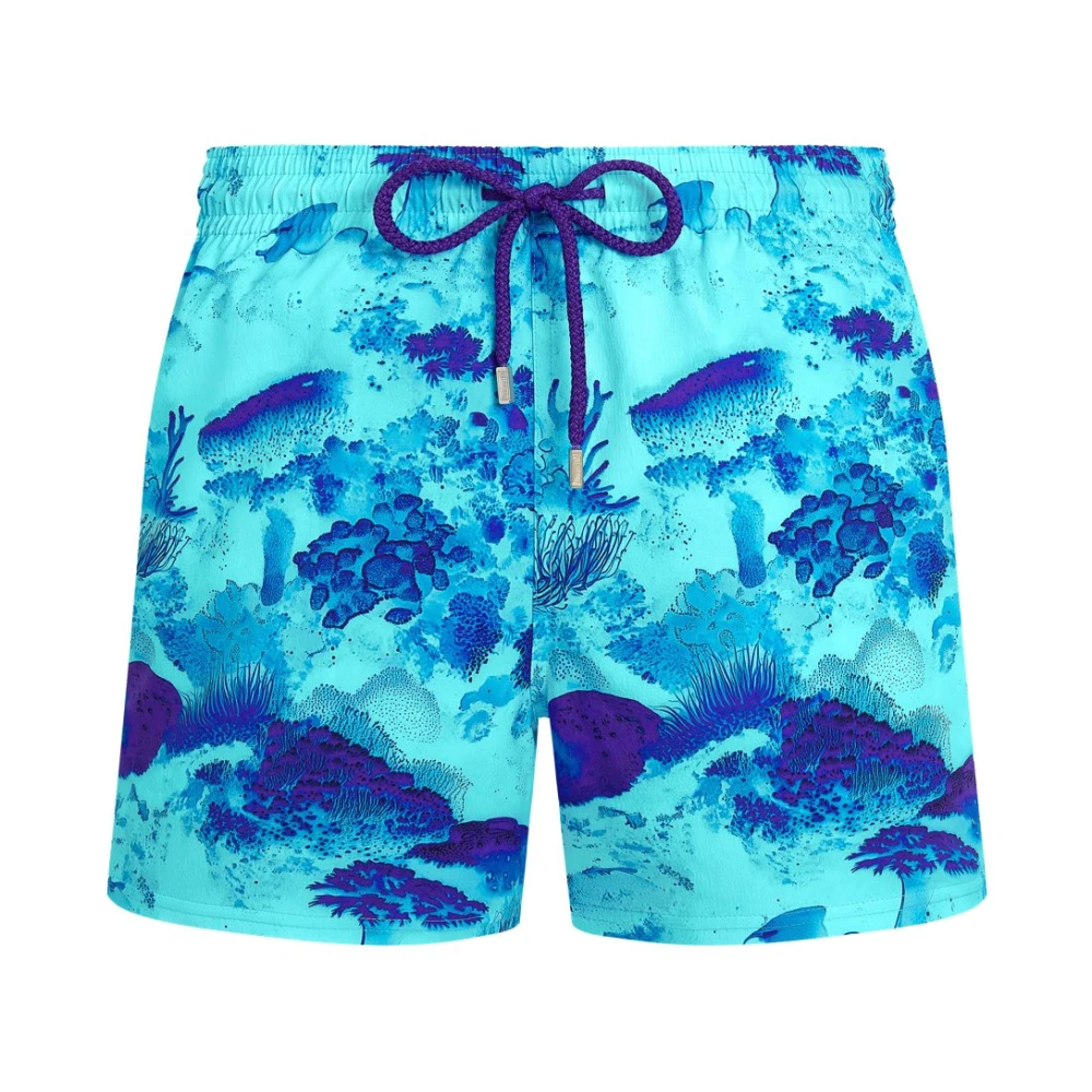 Vilebrequin Blue Beachwear, Male, 3XL, Stretch Short Swim Shorts