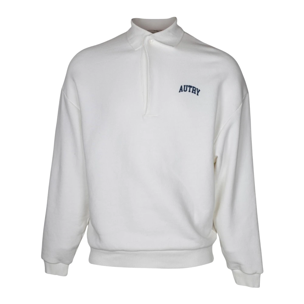 Autry Men's White Cotton Polo Sweatshirt