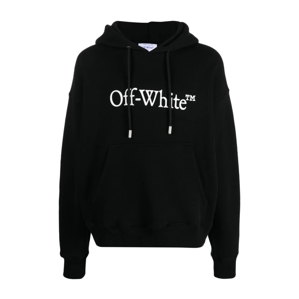 Off White Zwarte Logo Print Hoodie Black Heren