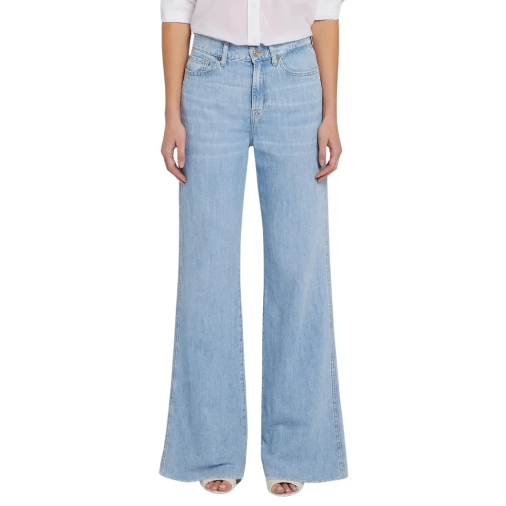 7 For All Mankind Lotta Linen Capri Lichtblauw Blue Dames