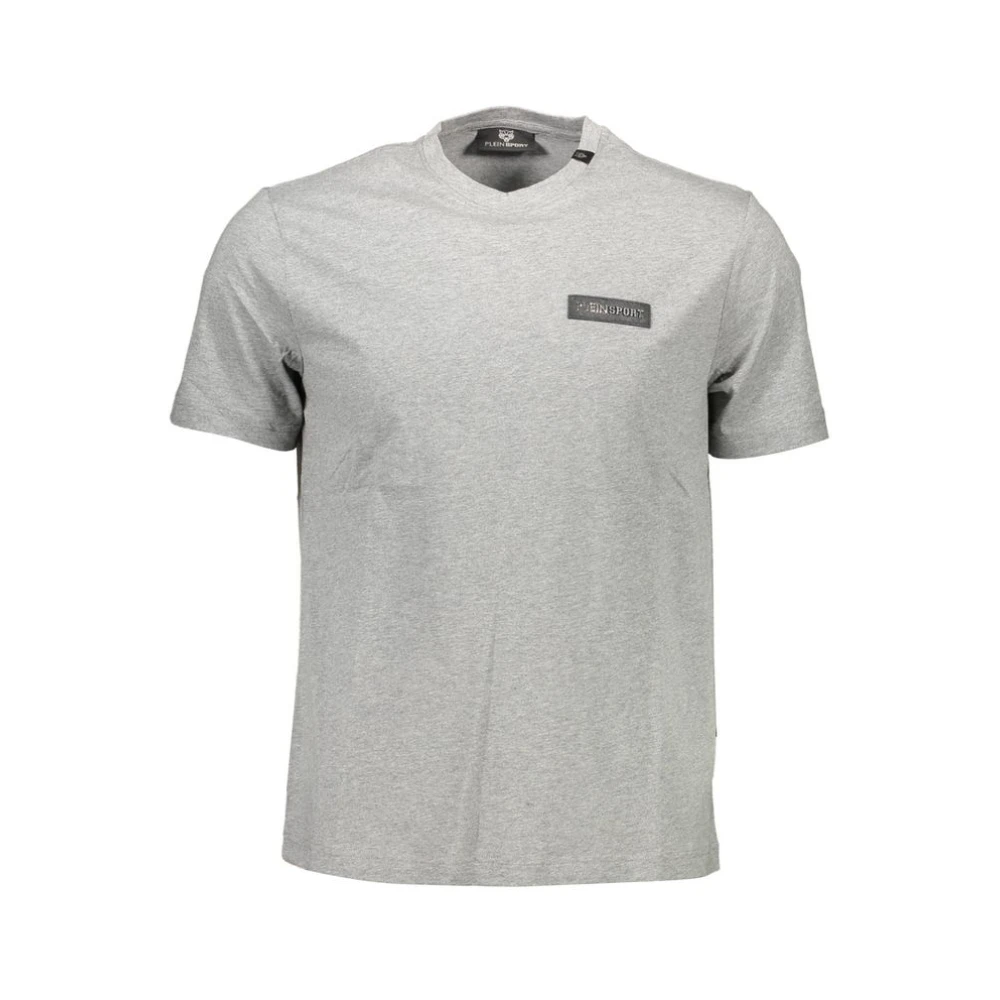 Plein Sport Men's Gray Training T-Shirts & Tops, S, Cotton T-Shirt