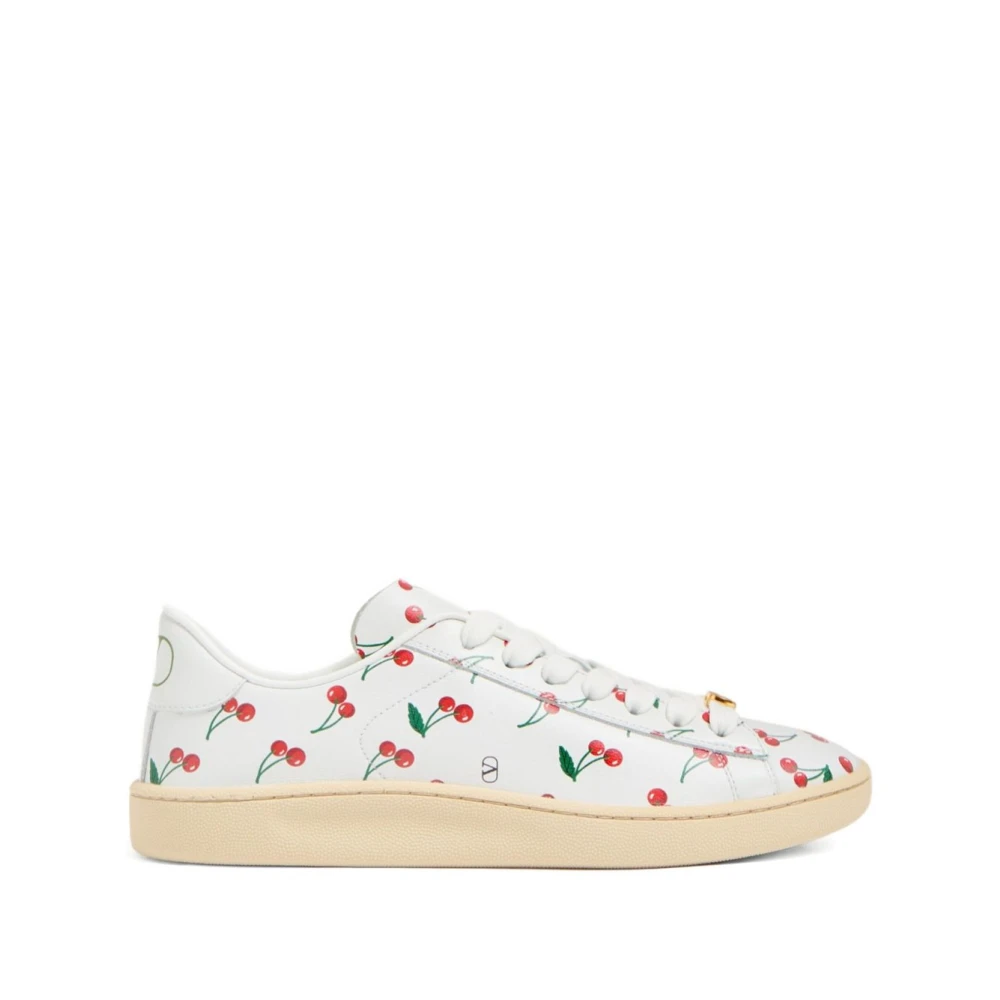 Valentino Garavani Women's White Sneakers, 3 Uk, Cherry Print Trainers