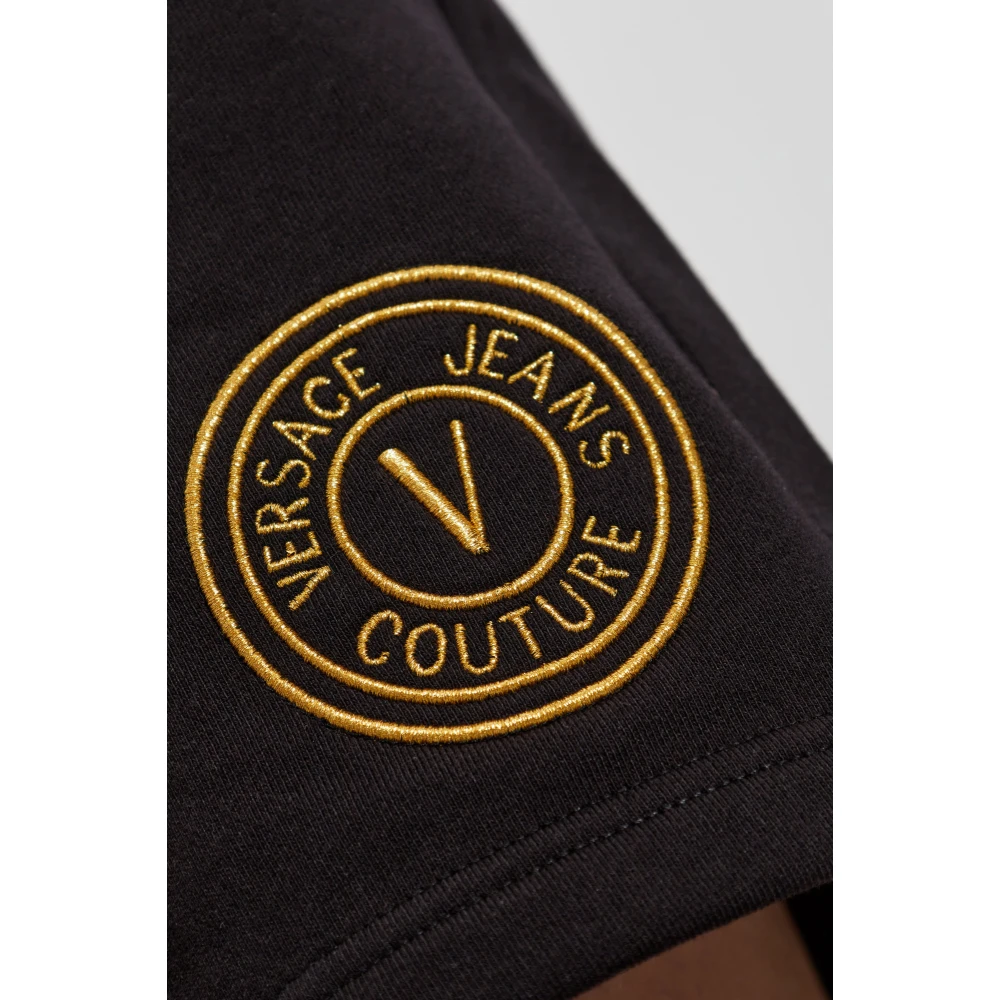 Versace Jeans Couture Shorts met geborduurd logo Black Dames