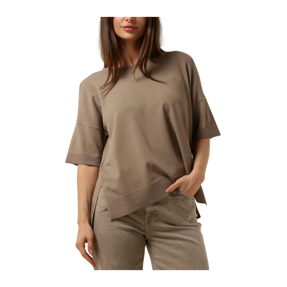 Selected Femme Bruine Basic T-shirt O-hals Brown Dames