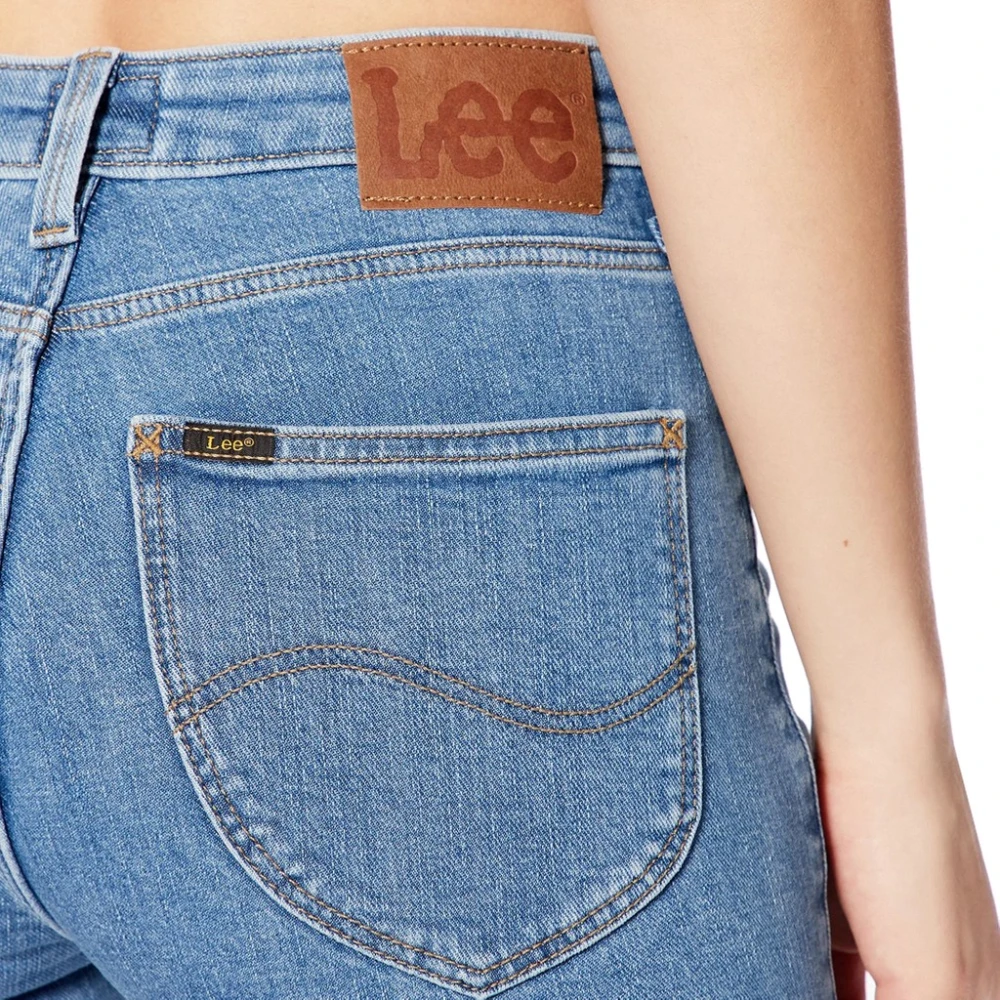 Lee Donkere Wassing Skinny Fit Jeans met Logo Blue Dames