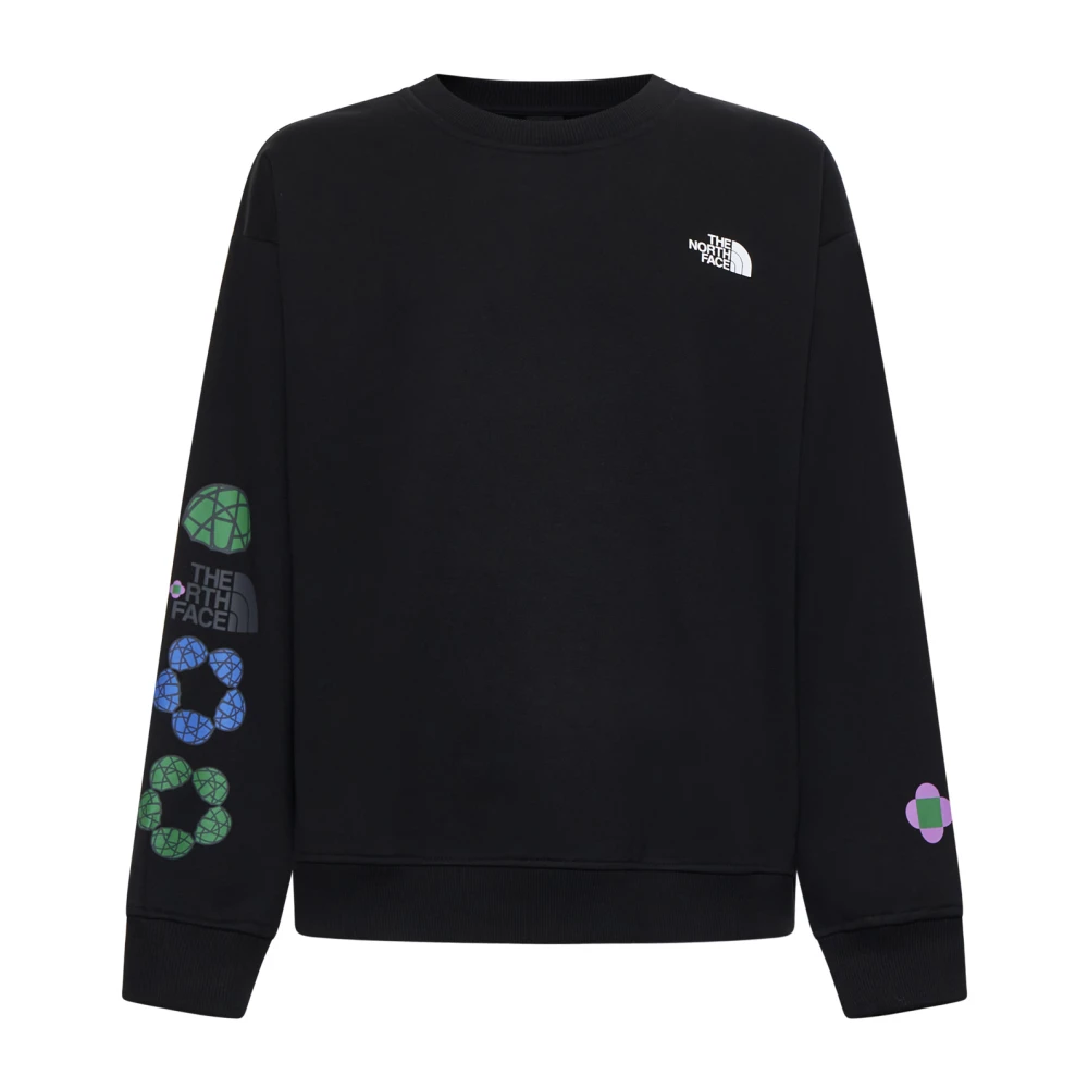 The North Face Sweatshirt met Grafische Print en Ronde Hals Black Heren