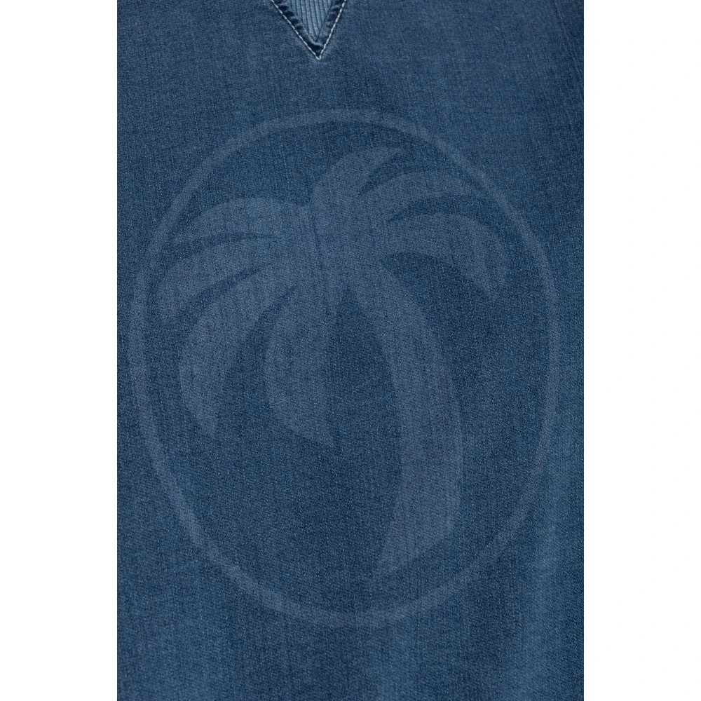 Palm Angels Sweatshirt met logo Blue Dames