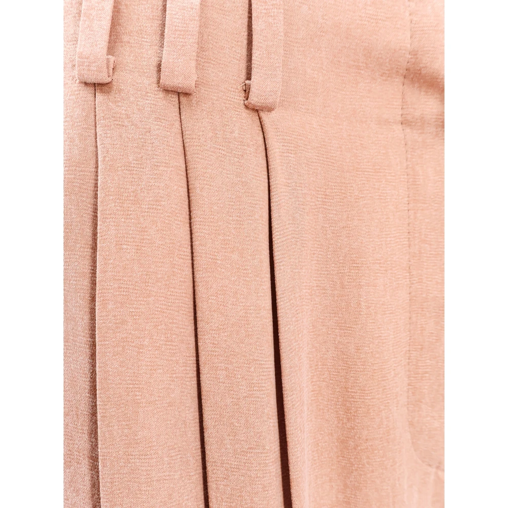 Giorgio Eco-Viscose Cupro Broek met Plooien Pink Dames