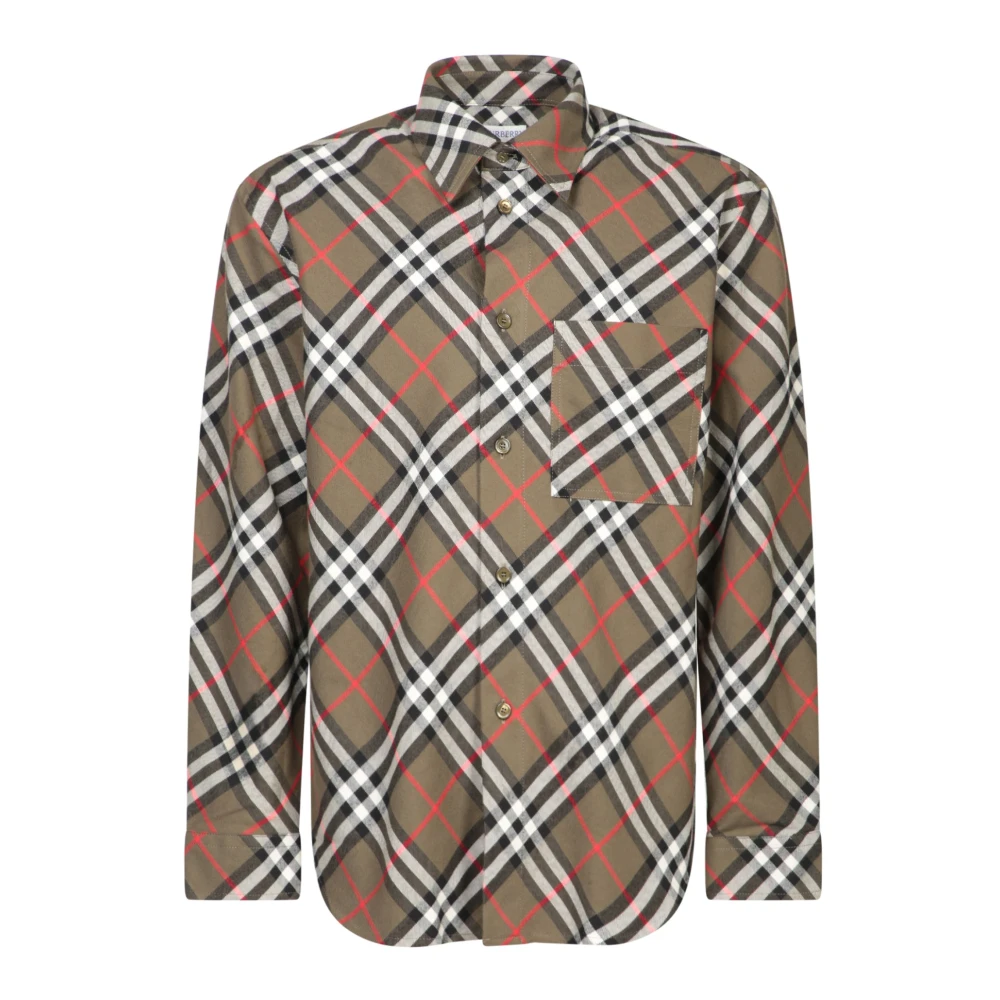 Burberry Mannelijk Multicolor Overhemden Heren, Veelkleurig, M, Katoen, Geruit Overhemd