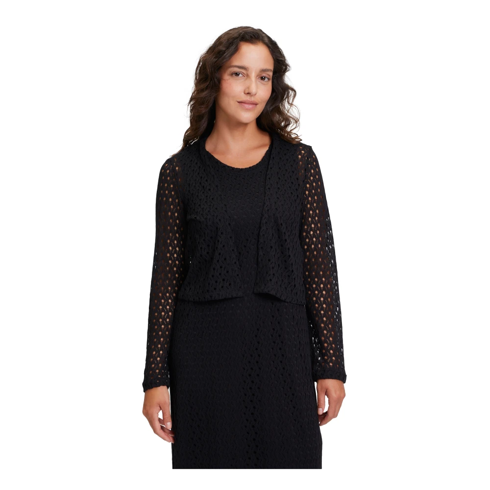 Betty & Co Casual Gebreid Sweatvest Black Dames