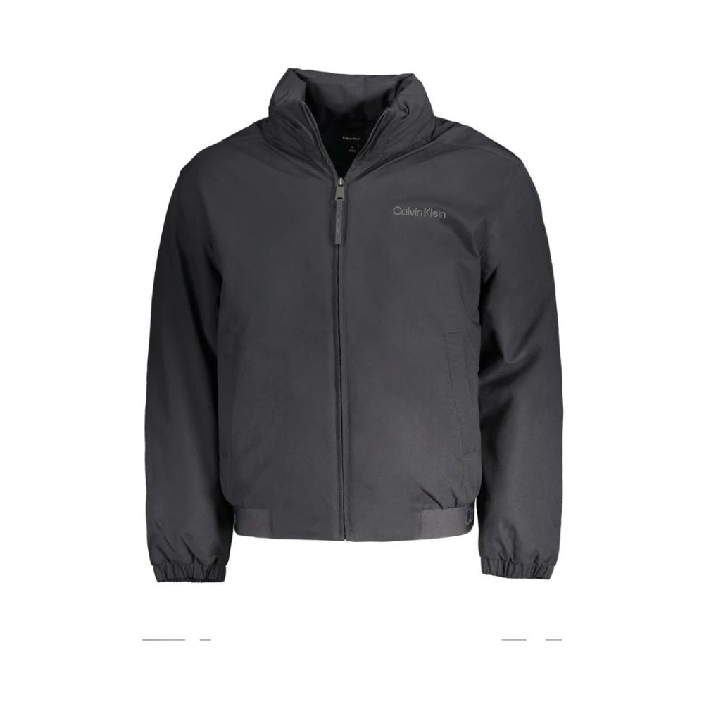 Calvin Klein Men's Black Polyester Jacket With Removable Hood
