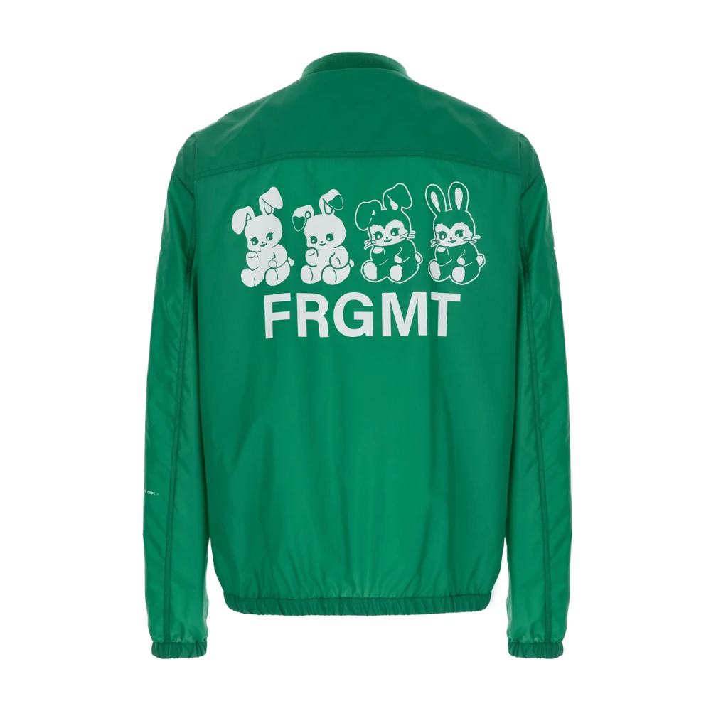 Moncler Groene Bomberjack met Maxi Print Green Heren
