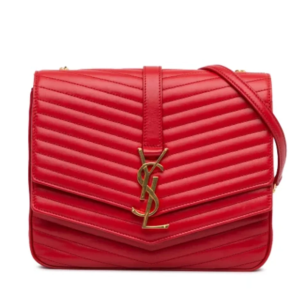 Yves Saint Laurent Vintage Pre-owned Leather crossbody-bags Red Dames