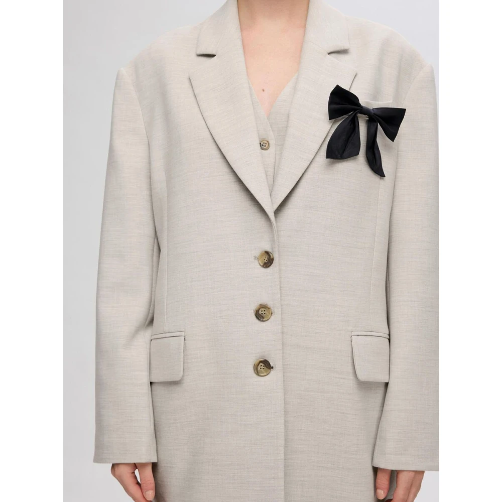 Selected Femme Oversized Jas met Kant Revers Beige Dames