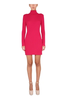 Turtleneck Knit Mid Dress