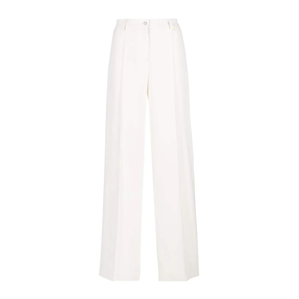 Pinko Women's White Pureza Trousers - Wide Trousers - M - Trousers